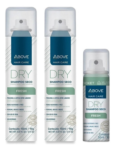 Shampoo Seco Fresh Above 150ml 02 Unidades E Pocket