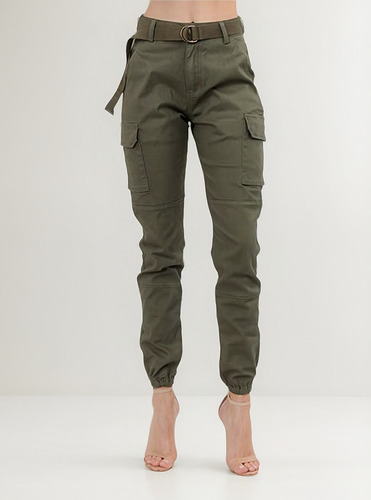 Pantalones Tipo Jogger Cargo De Cintura Alta R Para Mujer, D