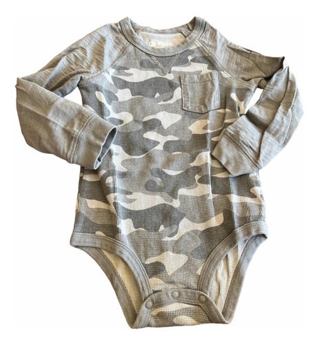 Body Manga Larga Oshkosh 24 Meses Gris Camuflado