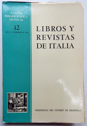Libros Y Revistas De Italia Diciembre De 1960