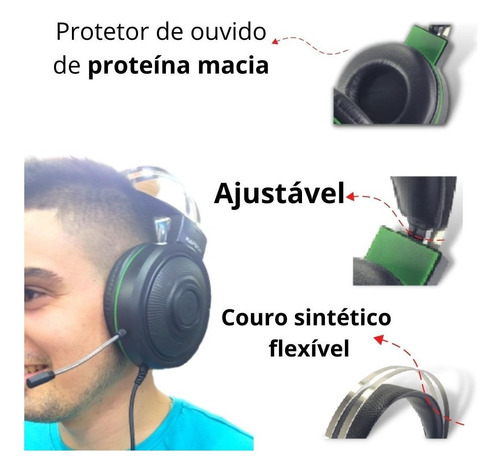 Fone De Ouvido Headset C/ Microfone P/ Gamer Jogo Pc Ka-906