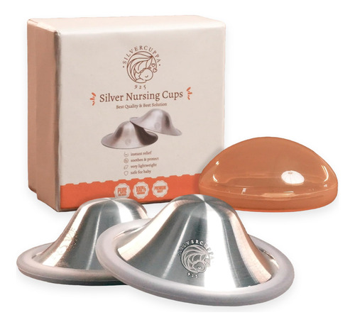 Copas De Pezón De Plata 925 Con Anillos De Silicona