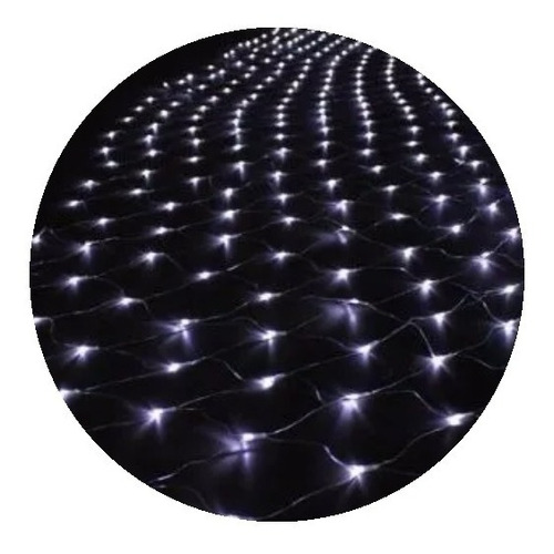 Imagen 1 de 10 de Red Navideña Luz Led Blanca Fria 150x150cm Deco Show Eventos