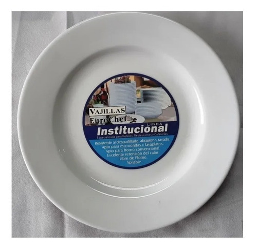 Imagen 2 de 3 de Plato Eurochef 7 Pulgadas Porcelana Somos Tienda Cod 458