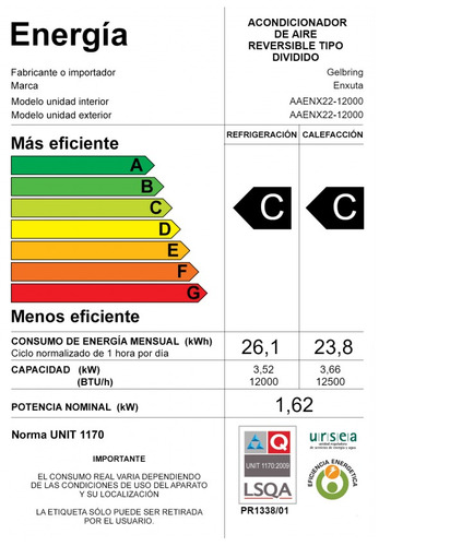 Aire Acondicionado Smart Wi Fi 12.000 Btu Enxuta