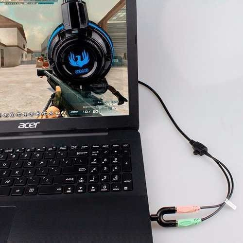 Adaptador Splitter P2 X P3 Para Headset Fone E Microfone