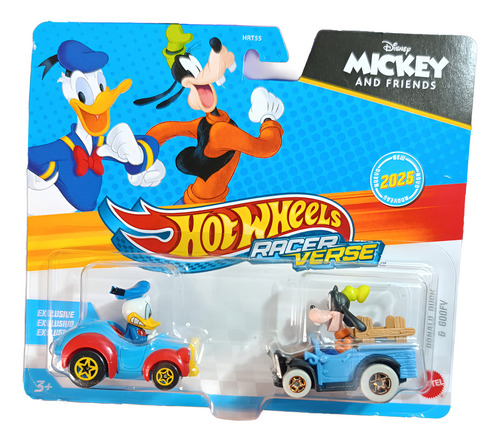 Hot Wheels Racer Verse Disney Paquete De 2 Donald Y Goofy Azul