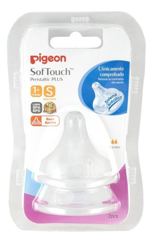 Pigeon Tetina Chupete Repuest/ Softouch Talla S (1+m) 2 Und