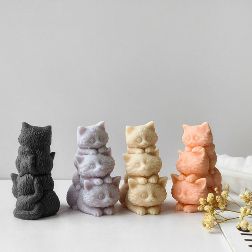 A Molde Para Velas De Gatos Apilados Molde Para Hacer Gatos