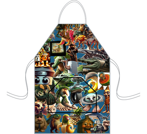 Delantal Cocina Mediano Para Niños Mini Chef Personalizado Brainrot 5 Personalizado