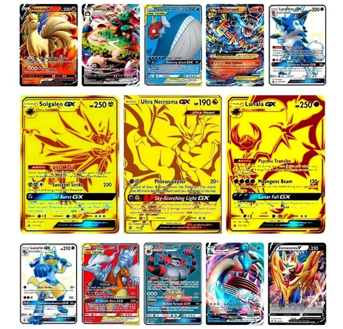 Kit Carta Pokémon Lendário Solgaleo Lunala E Ultra Necrozma