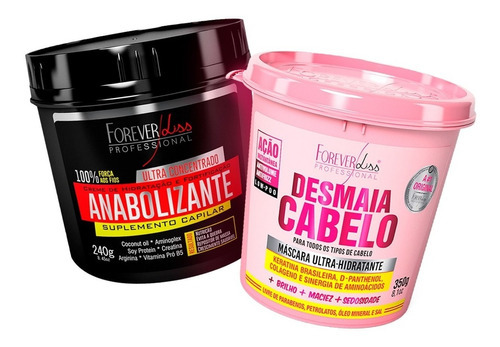 Kit Forever Liss - Desmaia Cabelo 350g + Anabolizante 240g