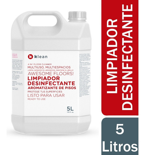 Limpiador Desinfectante Aromatizante Pisos Klean 5 Lit Rosa