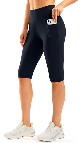 Santiny Leggings Capri Hasta La Rodilla Para Mujer Con Bolsi