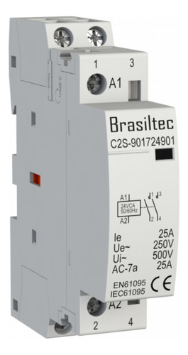 Kit C/ 10 Contator Modular 25a Bobina 24vca 2na - Série 13