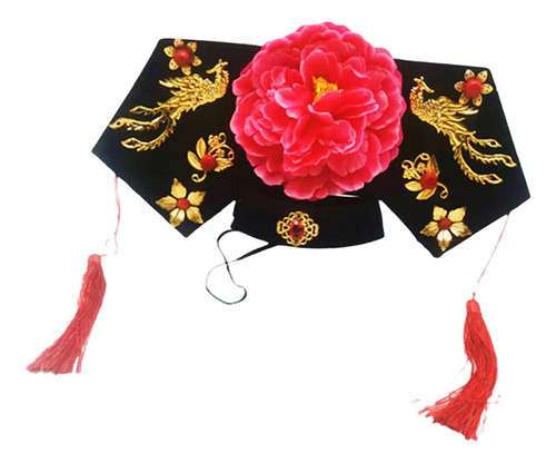 Diadema Qing Con Corona Floral, Diadema Divertida Con Borla,