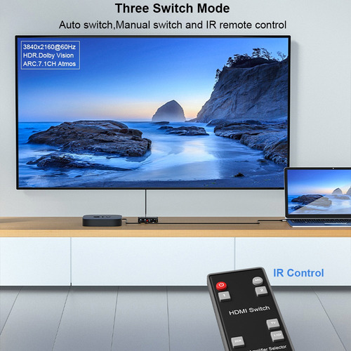 Conmutador Hdmi, Extractor De Audio, Separador Óptico Arc, S