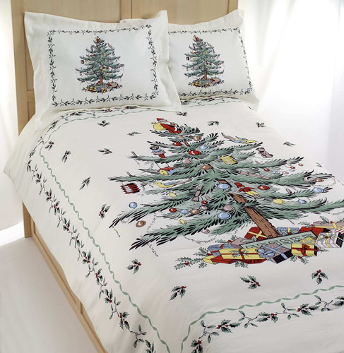 Spode - Juego De Edredón Queen, Ropa De Cama De Navidad Co.