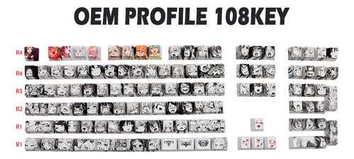 108 Para Key Ahegao Keycap Dye Sublimation Oem Profile Anime