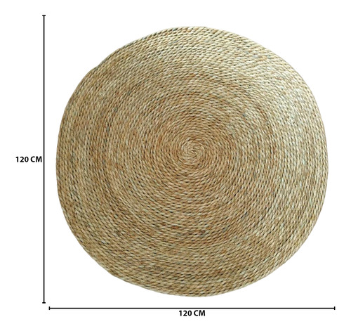 Alfombra De Yute Tradicional Rustica Circular Color Natural