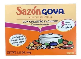 Sazón Goya Con Culantro Y Achiote 8 Unidades 40g