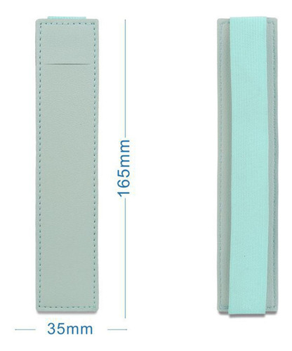 Estuche De Lápices De Cuero Pu Con Portalápices Azul Claro