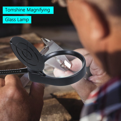 Lupa Con Lámpara Lupa Flexible Con Escritorio Blanco