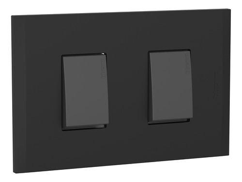 Interruptor Unipolar Doble 10ax-250v Negro C/ Placa Negro