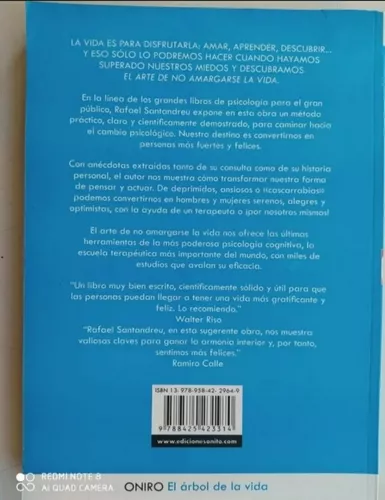 El Arte De No Amargarse La Vida Rafael Santandreu Libro