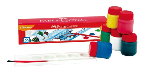 Tempera Escolar Colores Básicos X 6 Uds Faber Castell