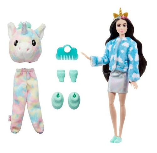 Imagen 2 de 5 de Muñeca Barbie Cutie Reveal Unicornio Hjl58 Mattel Bestoys