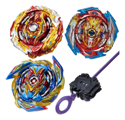 3 Beyblade Burst Sparking Achilles Spriggan Valkirie Flame