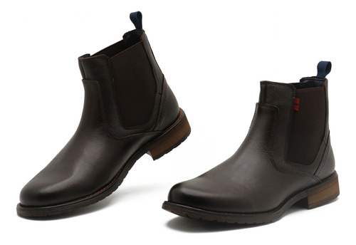 Botas Botin Andrea Men Hombre Cafe Piel Casuales Comodas