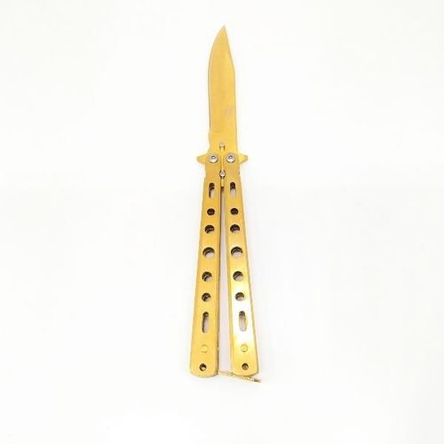 Cuchillo Tipo Mariposa Dorado Modelo Unico