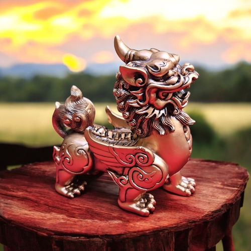 Perros Fu Leones Par Poliresina 12cm Aprox Monte Kurama
