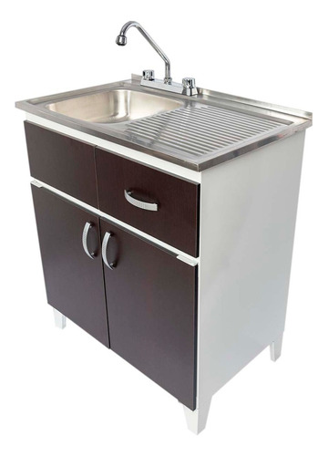 Fregadero Con Tarja Cocina Gabinete De Lamina 80cm Chocolate