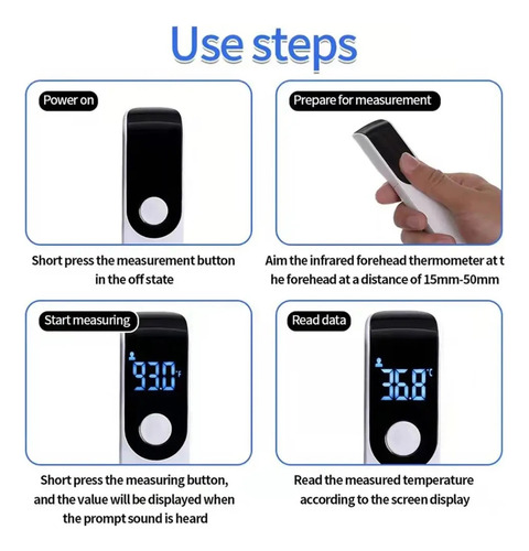 Mini Termómetro Infrarrojo Digital Médico De Mano Blanco