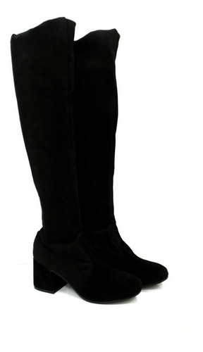 Imagen 5 de 10 de Botas Bucanera Elastizada Gamuza 933 Taco Bajo 6 Cm Invierno