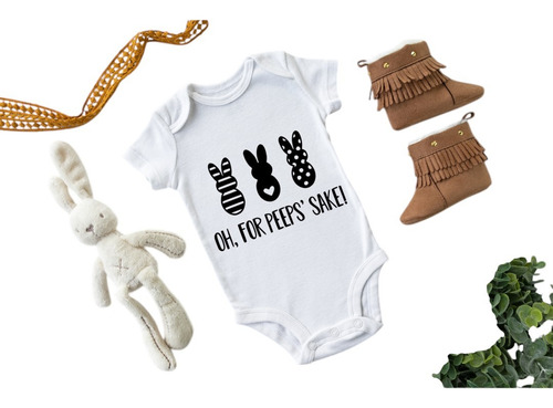 Body Para Bebes Diseño Pascua Niña Y Niño Personalizados Blanco 8-10