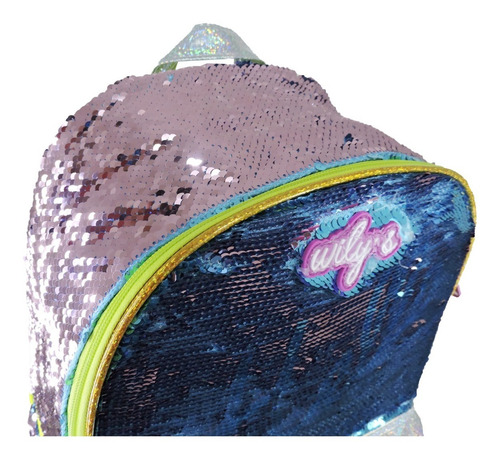 Imagen 5 de 5 de Mochila Lentejuela Reversible Primaria Wilys Wt274