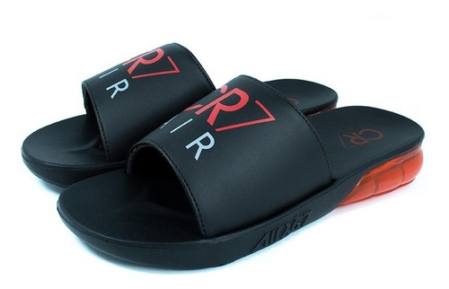 Imagen 3 de 4 de Sandalias Hombre Cr7-04 Rubber Negro Y Naranjo Moletto