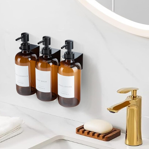 Juego De 3 Dispensadores De Jabón Ámbar 21 Oz Para Baño Ámbar