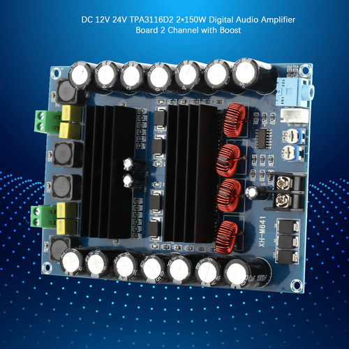 Placa Amplificadora Digital Dc 12v 24v Tpa3116d2 2*150w 2