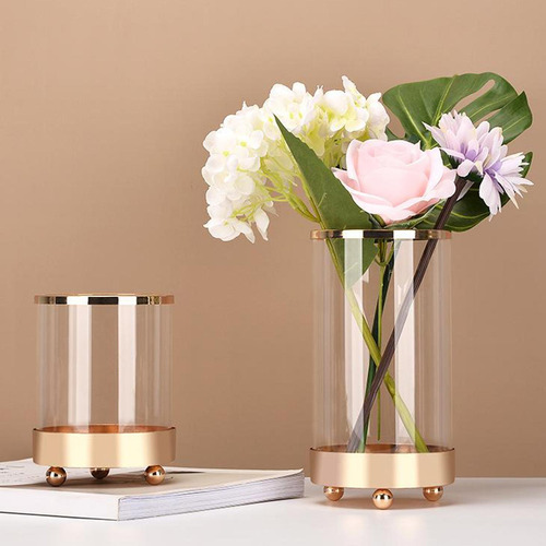 2pcs Cilindro De Cristal Transparente Florero De Flores