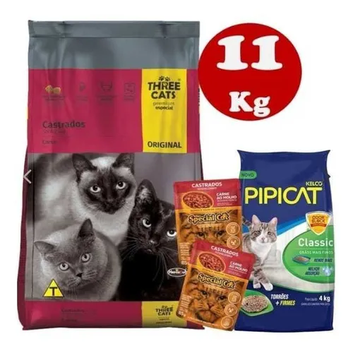 comprar Three Cats Original Castrados 10kg + Regalo