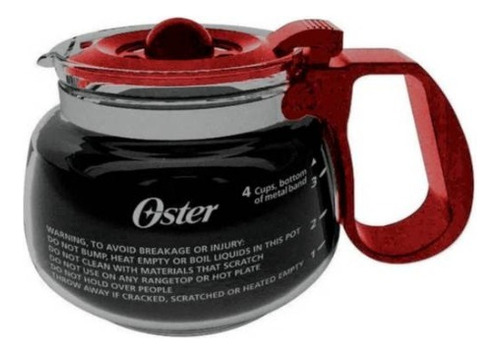 Jarra De Cafetera Oster 4 Tazas Rojo