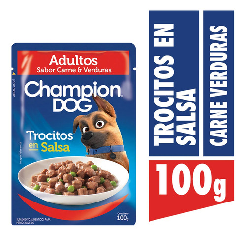 Champion Dog Trocitos En Salsa Carne 100gr X24 Und | Mdr