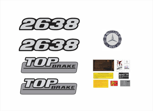 Adesivo Compatível Mercedes Benz 2638 Top Brake Emblema 107