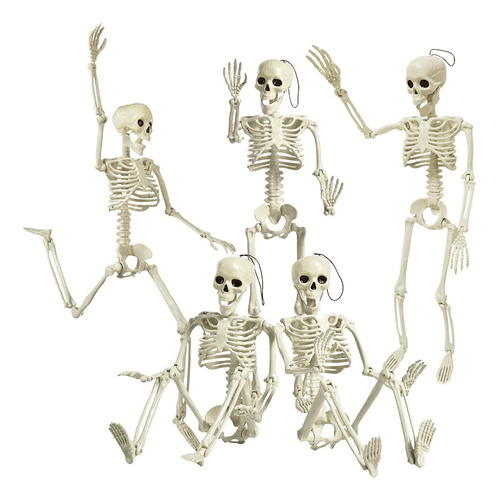 5 Paquetes De Esqueletos De Halloween Posables, Esqueleto De