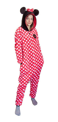 Pijama Macacão Pelúcia Kigurumi Minnie Mouse Disney Original